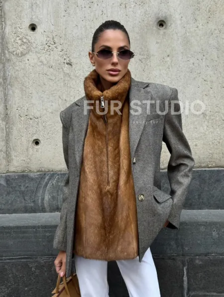 Меховая манишка из норки - фото 11