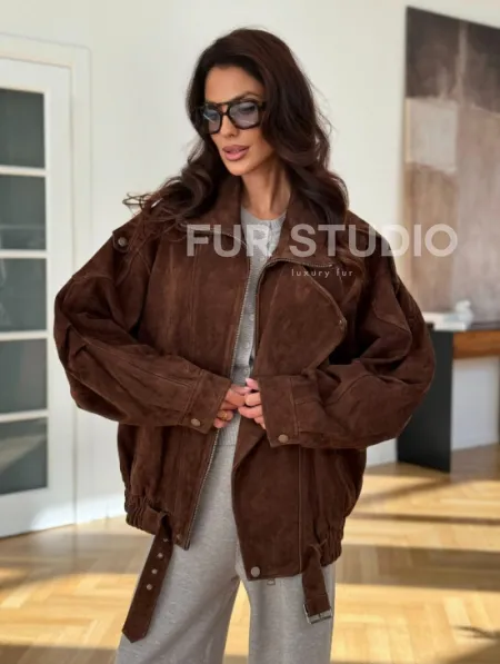 Замшевая куртка женская 2025 - фото 5