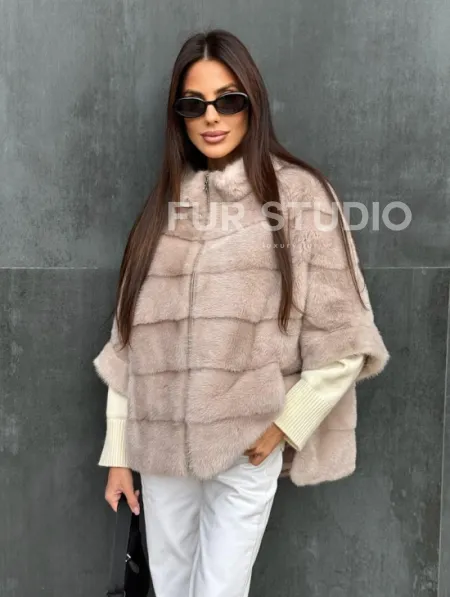 Кофта на молнии из меха норки - фото 0