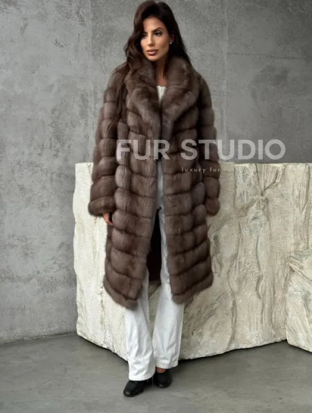 Шуба из куницы средней длины - фото 2