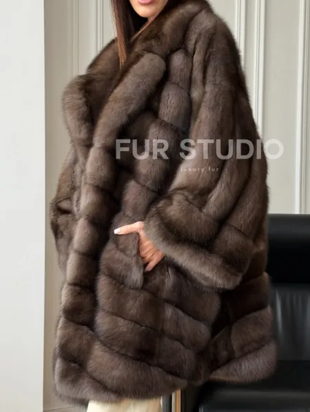 Шуба из баргузинского соболя - оверсайз - фото 4