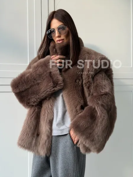 Дубленка из тосканы цвет taupe - фото 10