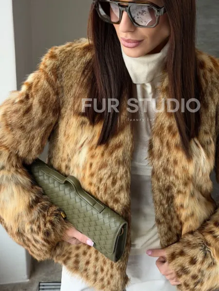 Меховой жакет - шуба из оцелота - фото 5