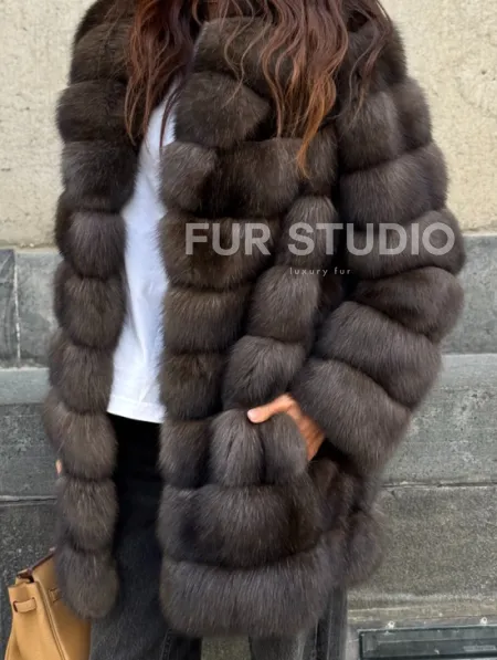Шуба из меха баргузинского соболя - седина 2 - фото 2