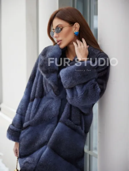 Крестовка кимоно шуба из меха скандинавской норки - фото 1