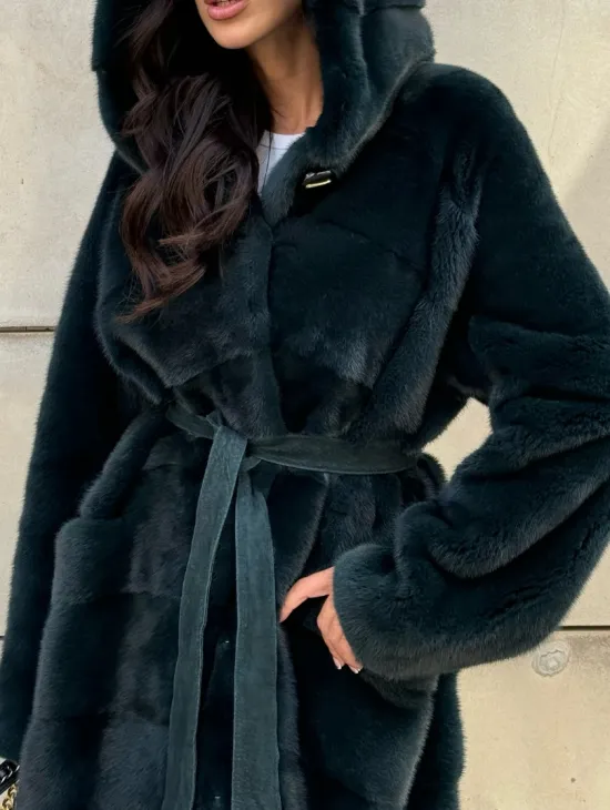 Шуба из аукционной норки NAFA с капюшоном - фото 2