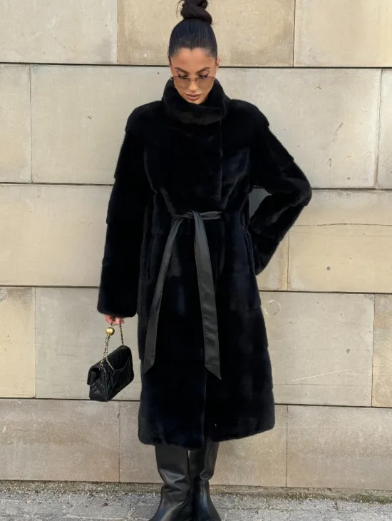 Шуба из скандинавской(плюшевой) норки - стойка воротник - фото 11