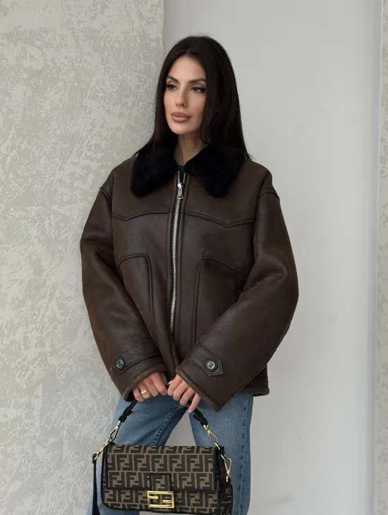 Молодежная куртка - дубленка 