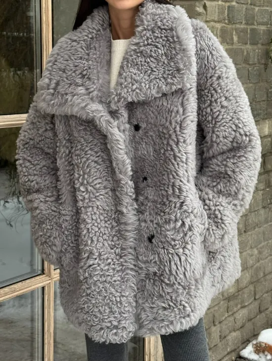 Короткая шубка - дублёнка из овчины - фото 3