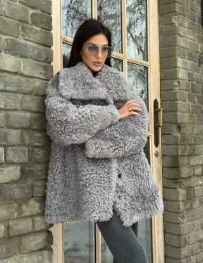 Короткая шубка - дублёнка из овчины - фото 13