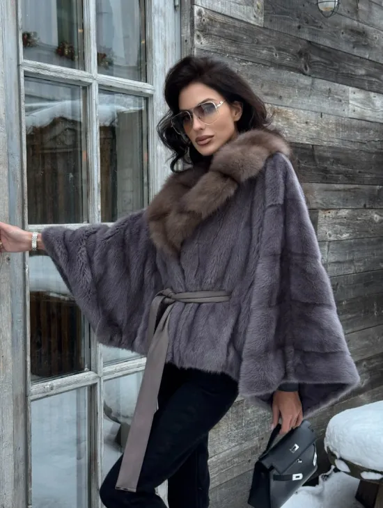 Меховое манто из норки 