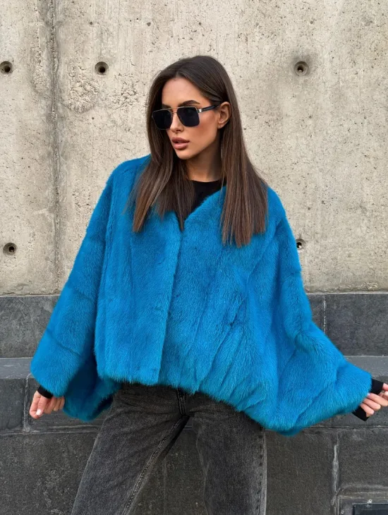 Голубое норковое болеро 