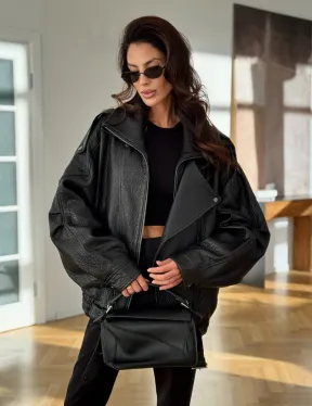 Черная кожаная куртка - фото 4