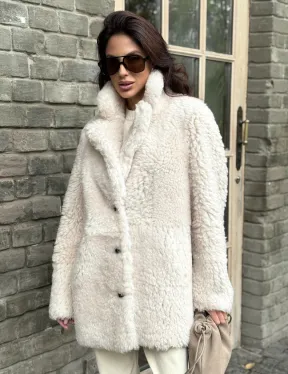 Женская дубленка - мех тиградо - фото 8