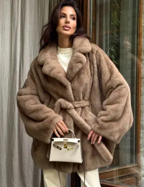 Шуба норковая летучая мышь - фото 0