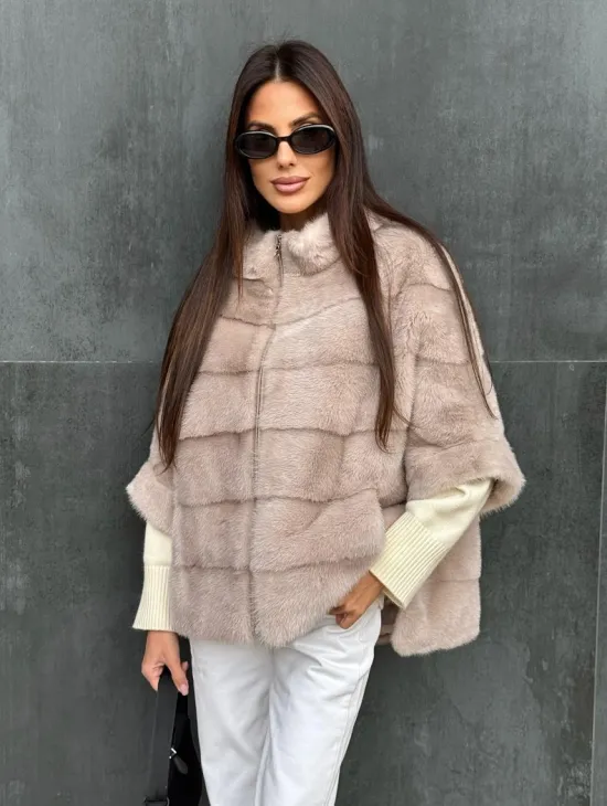 Кофта на молнии из меха норки - фото 0