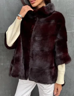 Норковый полушубок на молнии - фото 1