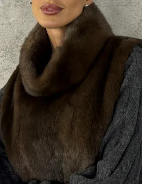 Манишка норковая - цвет соболь - фото 1