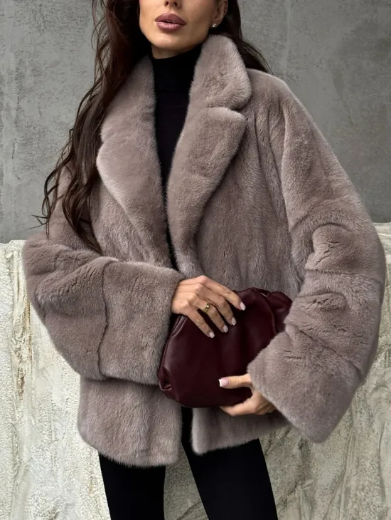 Короткая женская норковая шуба - фото 1