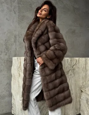 Шуба из куницы средней длины - фото 4