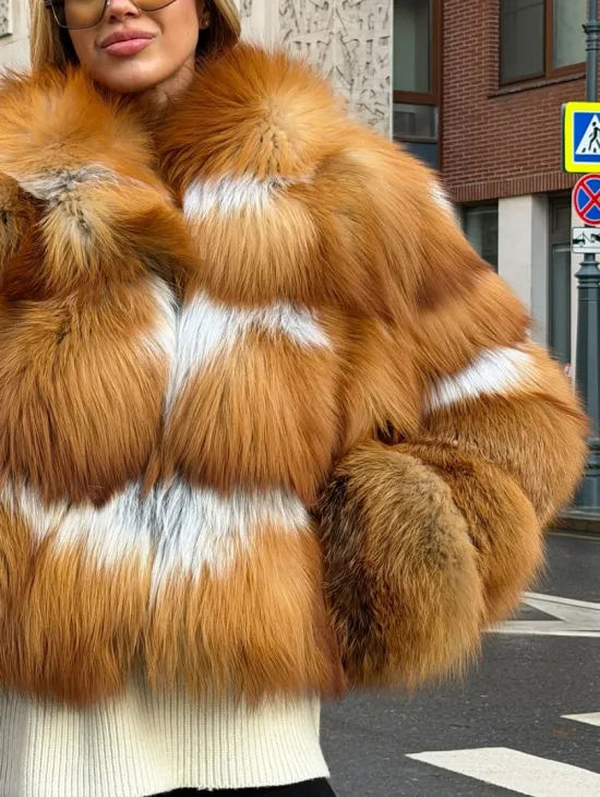 Шуба из лисы с капюшоном - фото 2