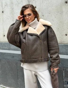 Дубленка - пилот женская - фото 8