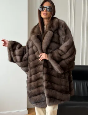 Шуба из баргузинского соболя - оверсайз - фото 0