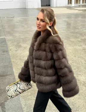 Меховой жакет из куницы - фото 19