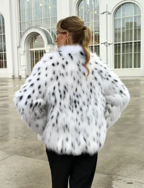 Шуба укороченная из арктической лисы под рысь - фото 18