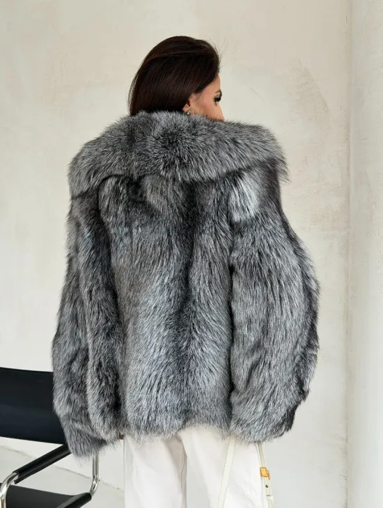 Полушубок из чернобурой лисы - фото 6