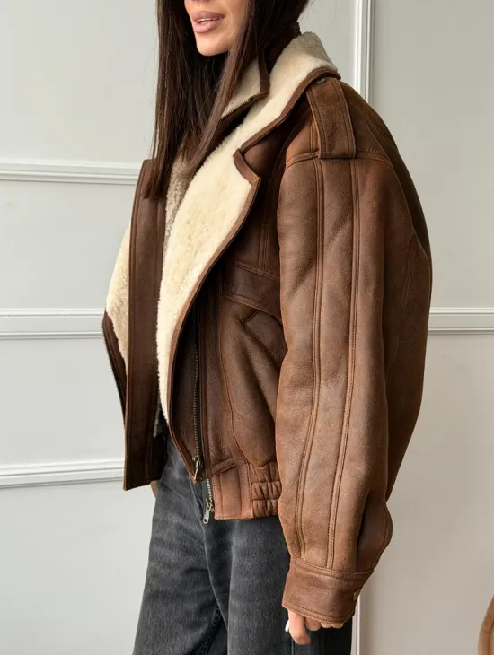 Молодежная куртка - дубленка из овчины - фото 3