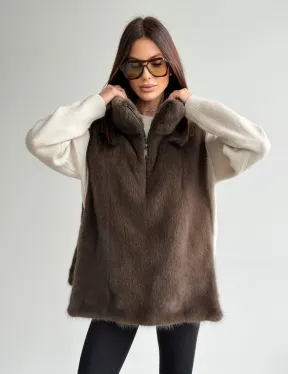 Женская меховая манишка - мех норка - фото 9