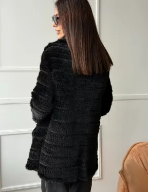 Меховое пальто из вязаной норки - фото 5