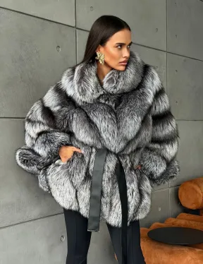 Шуба из чернобурой лисы 