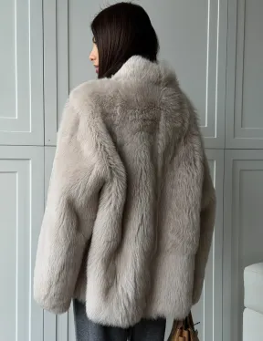 Бежевая дубленка из тосканы - фото 7