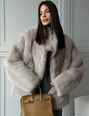 Бежевая дубленка из тосканы - фото 5