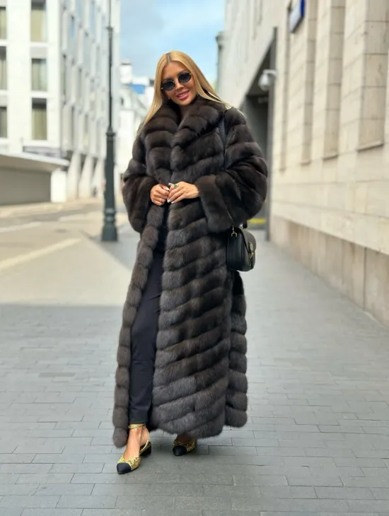 Элитная шуба из баргузинского соболя - седина 1/2 - фото 2