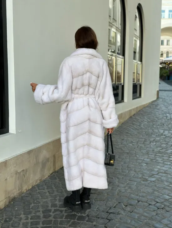 Шуба из импортной норки - цвет паломино - фото 3