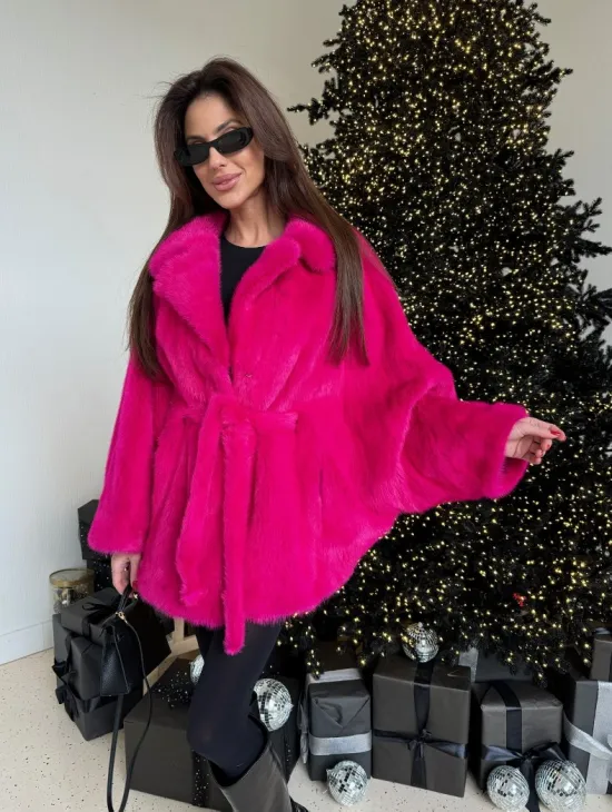 Норка роспуск английский воротник летучка - цвет фуксия - фото 0